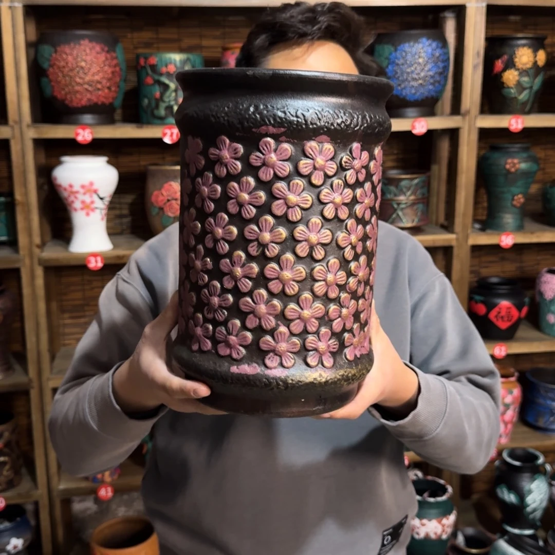 带孔高端浮雕花盆炸炸炸