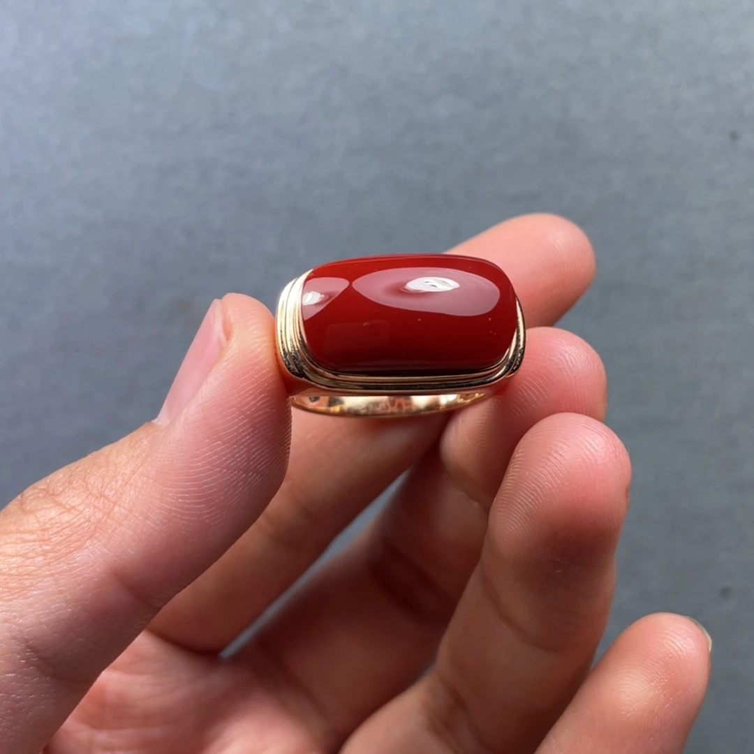 南红玛瑙未镶嵌配饰戒指