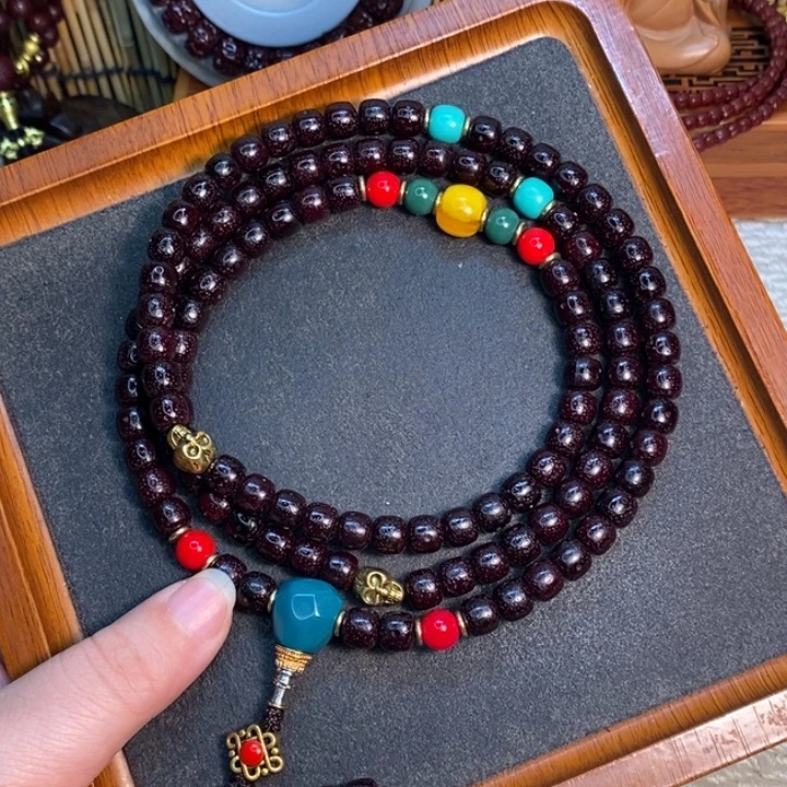 星月菩提吊坠黑金星月108