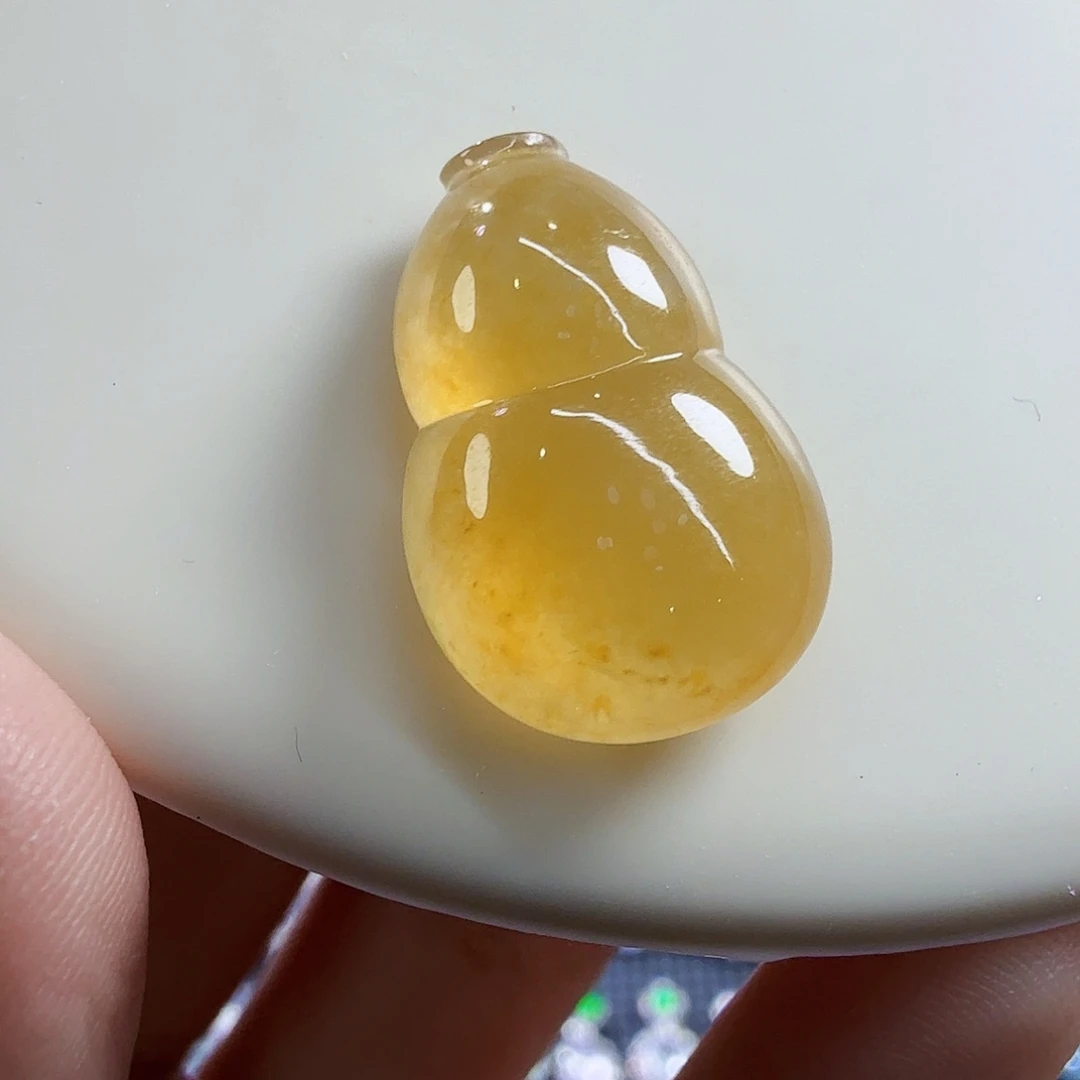 翡翠未镶嵌颈饰黄翡葫芦