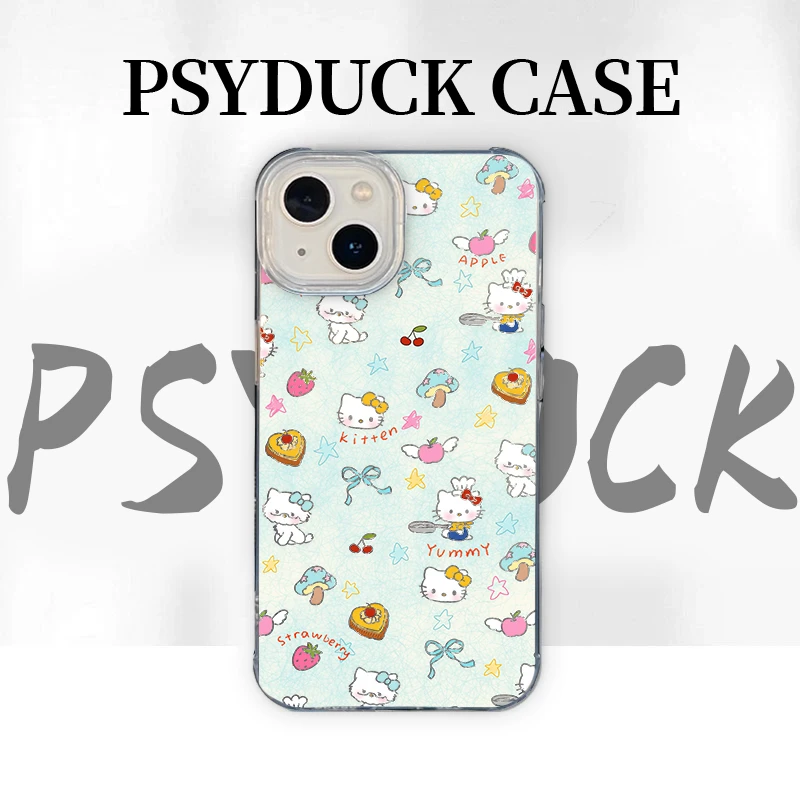 适用苹果华为一加小米蛋糕凯蒂IMD羽纱动漫防摔手机壳全包透明