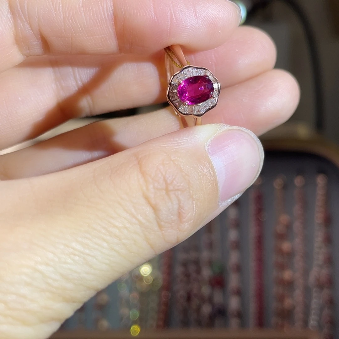 碧玺银S925镶嵌戒指