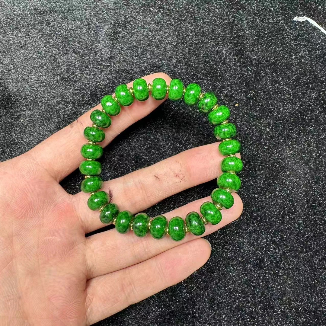 非金属羽毛手链 绿色精品算盘珠手串 J139—多样性发