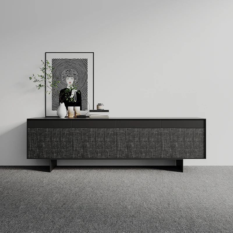 意式极简电视柜客厅靠墙一体收纳储物柜现代简约别墅高级感视听柜