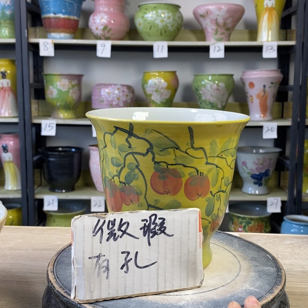 景德镇手工手绘陶瓷花盆