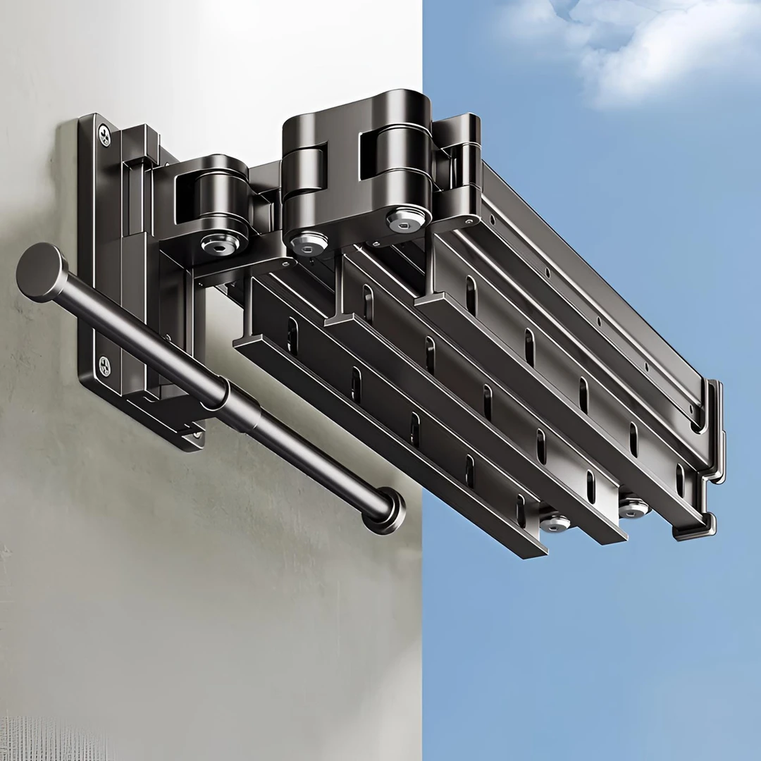 阳台户外旋转伸缩加厚晾衣架家用折叠晾衣杆折叠多功能晒晾晒隐形