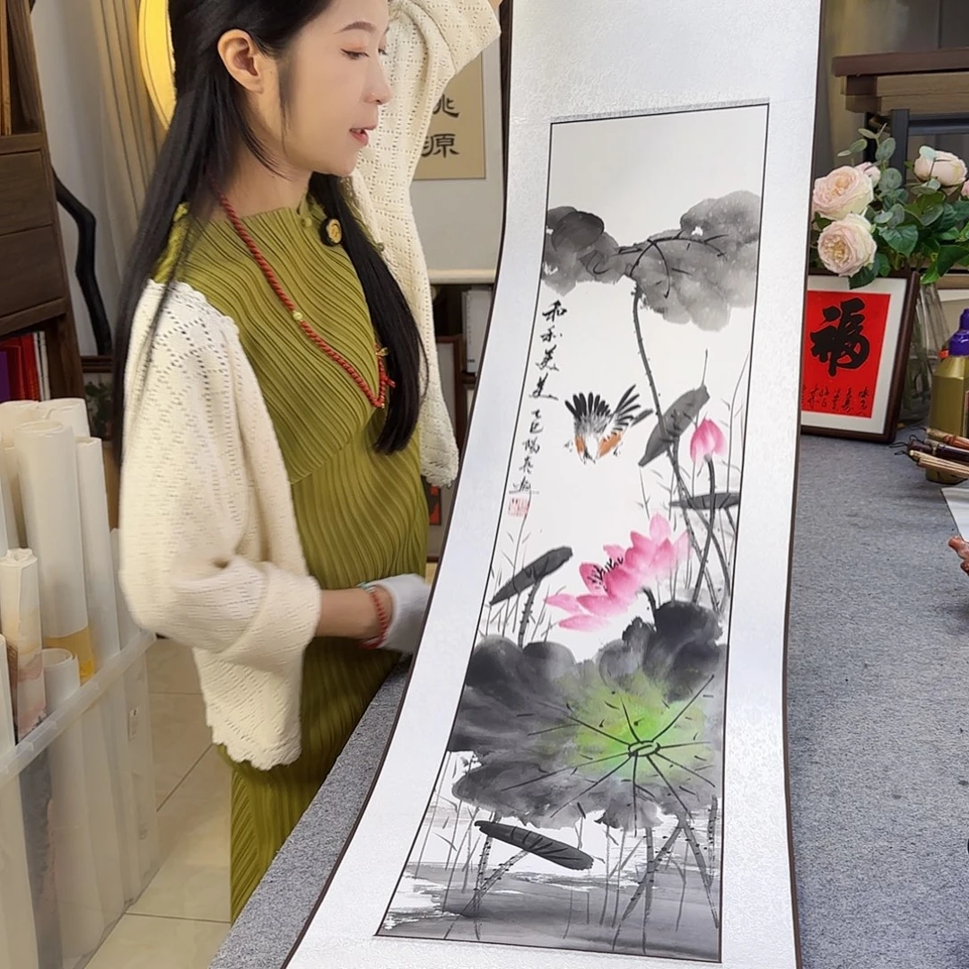 国画伊人阳亮花鸟四条屏
