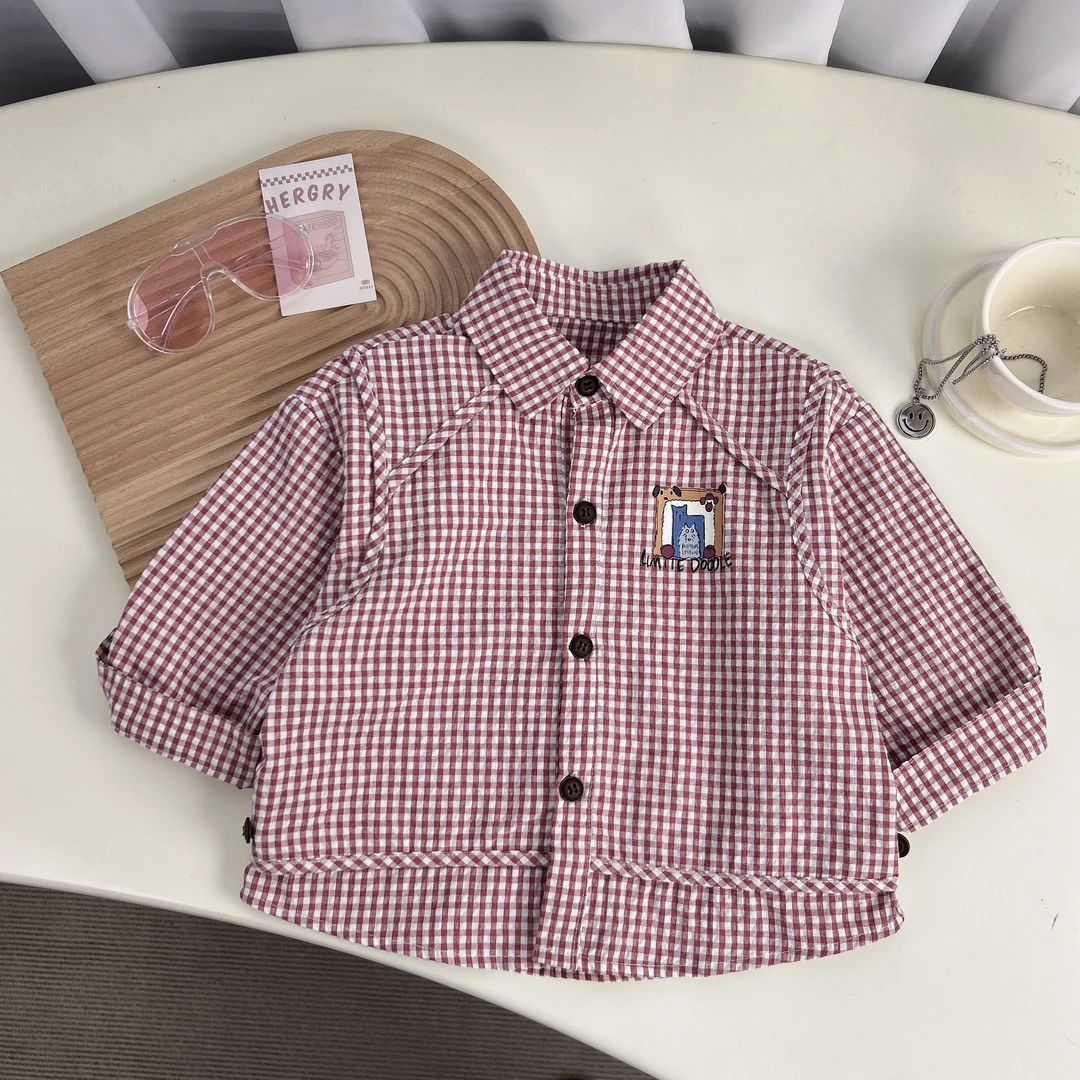 2025年新款男童格子长袖衬衫BMC25073