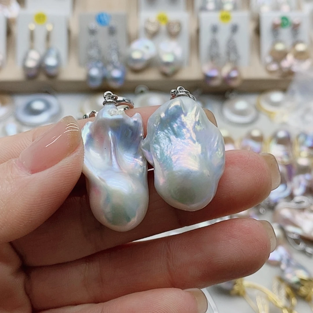 【闪购商品】淡水珍珠耳饰银S925镶嵌纯*