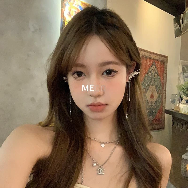 合金亚克力耳饰超仙精灵流苏耳夹女网红爆款无耳洞耳骨夹高级感耳