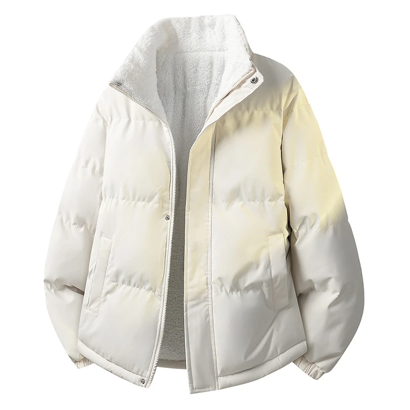 男式冬季加绒加厚棉衣情侣休闲男士冬装潮流棉服开衫外套男保暖