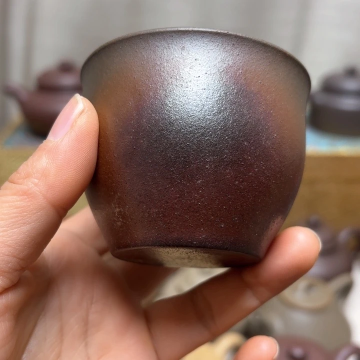 紫砂茶壶深井紫泥主人杯柴烧