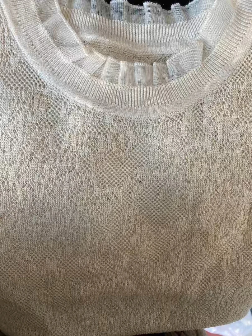 高品蚕宝宝羊精纺打底长袖蕾丝边