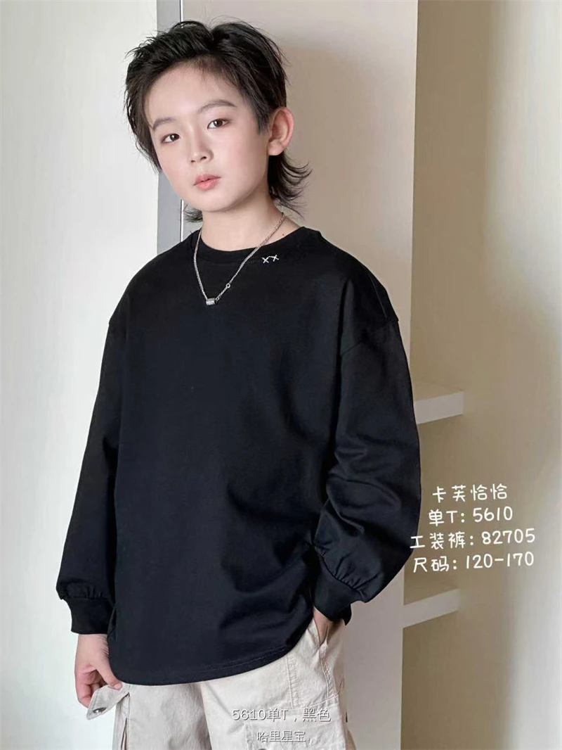 1225【恰】大童亲子时尚休闲长袖打底衫-5610