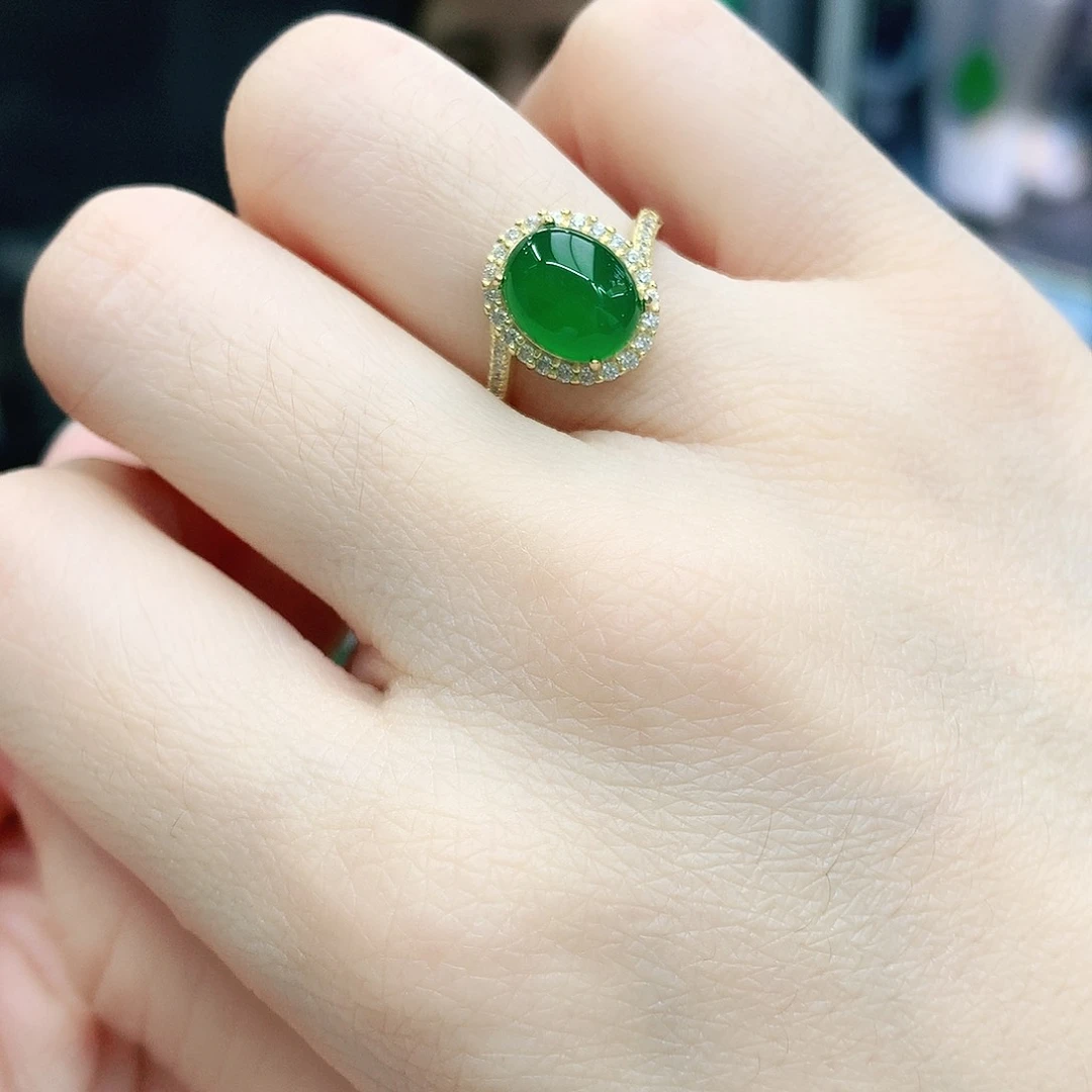 银S925镶嵌戒指玛瑙/玉髓