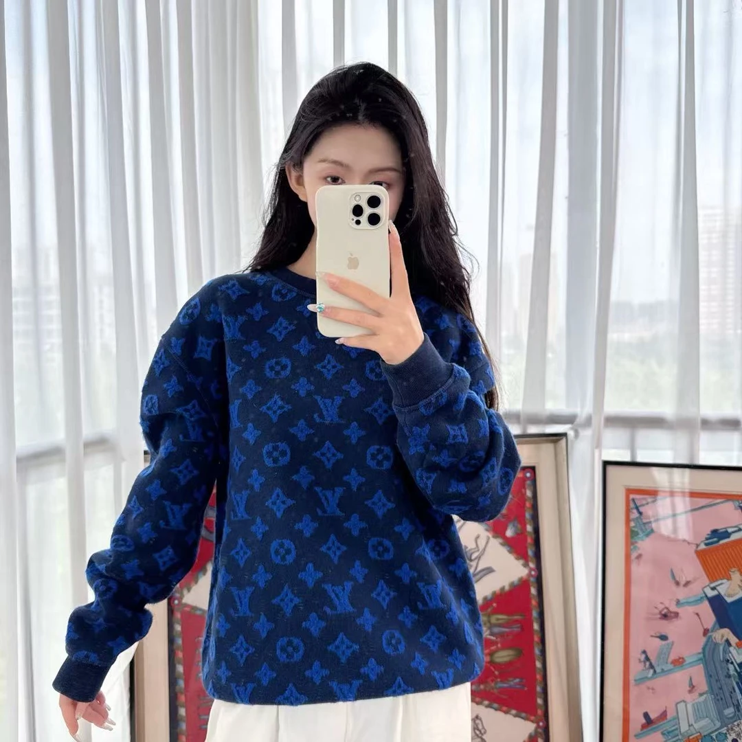 95新 LouisVuitton/路易威登 满印logo卫衣40码/250704WVYY8X06