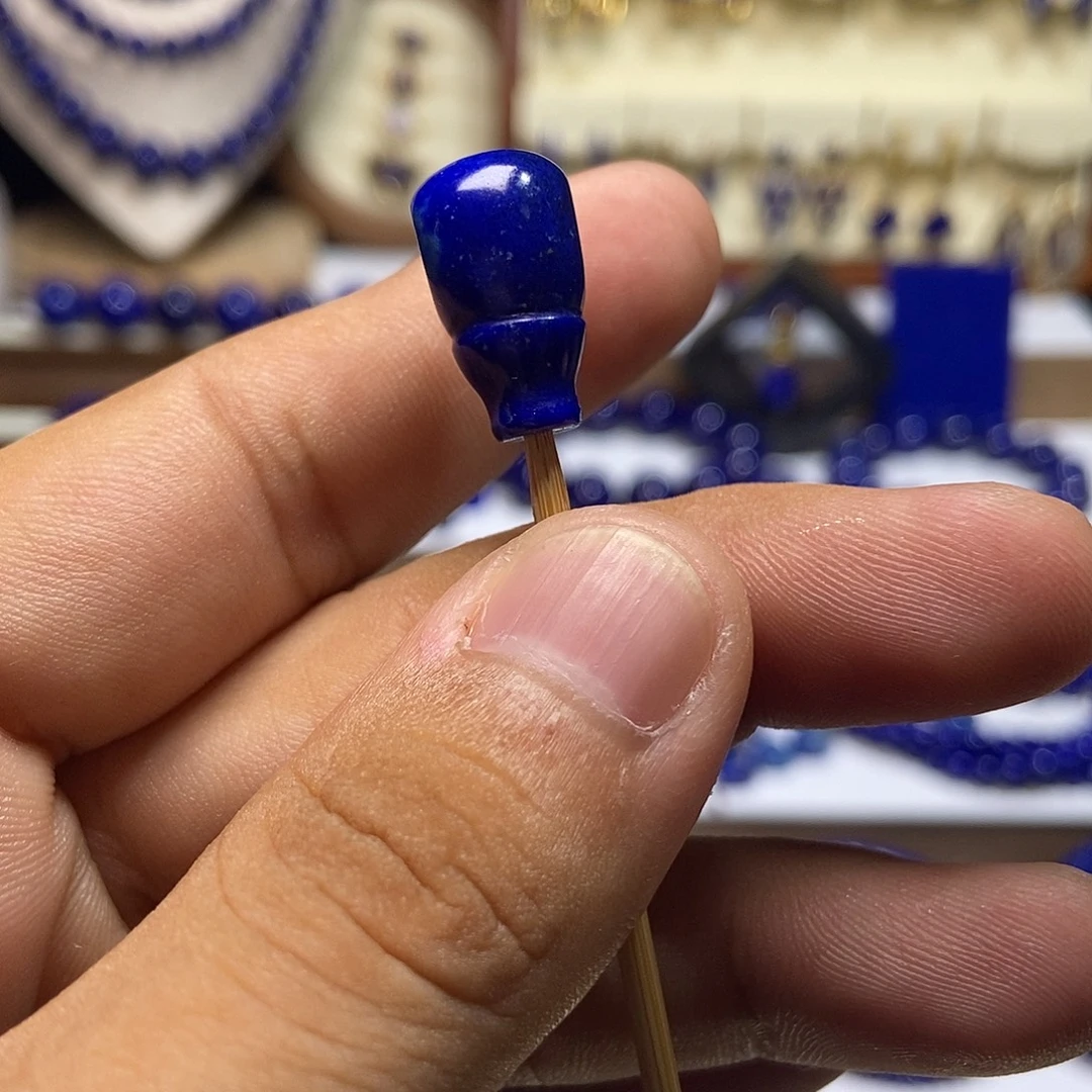 未镶嵌青金石老矿 奶嘴 三通对孔10+
