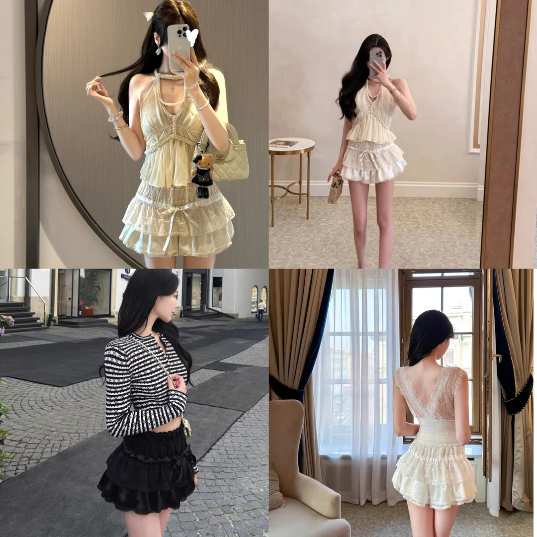 纯欲重工蝴蝶结半身裙女设计感百搭显瘦防走光裙裤