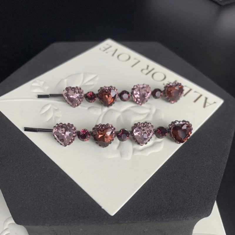 K482【金闪闪】7厘米定制满钻一字夹