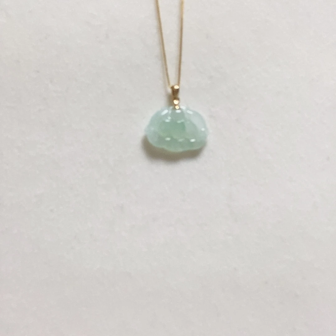 翡翠颈饰18K金镶嵌简单