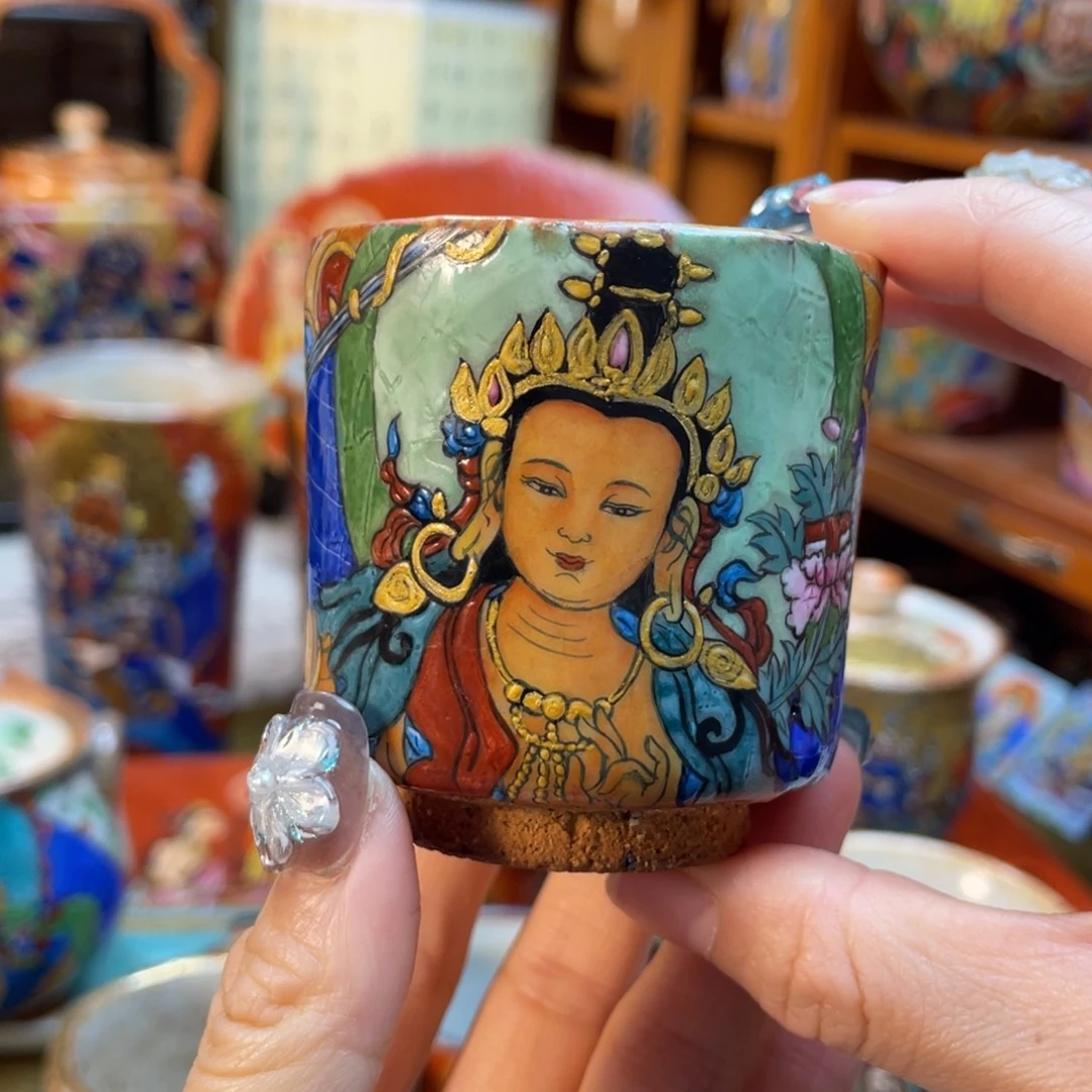 剪***一景德镇手手绘匣钵图志野烧