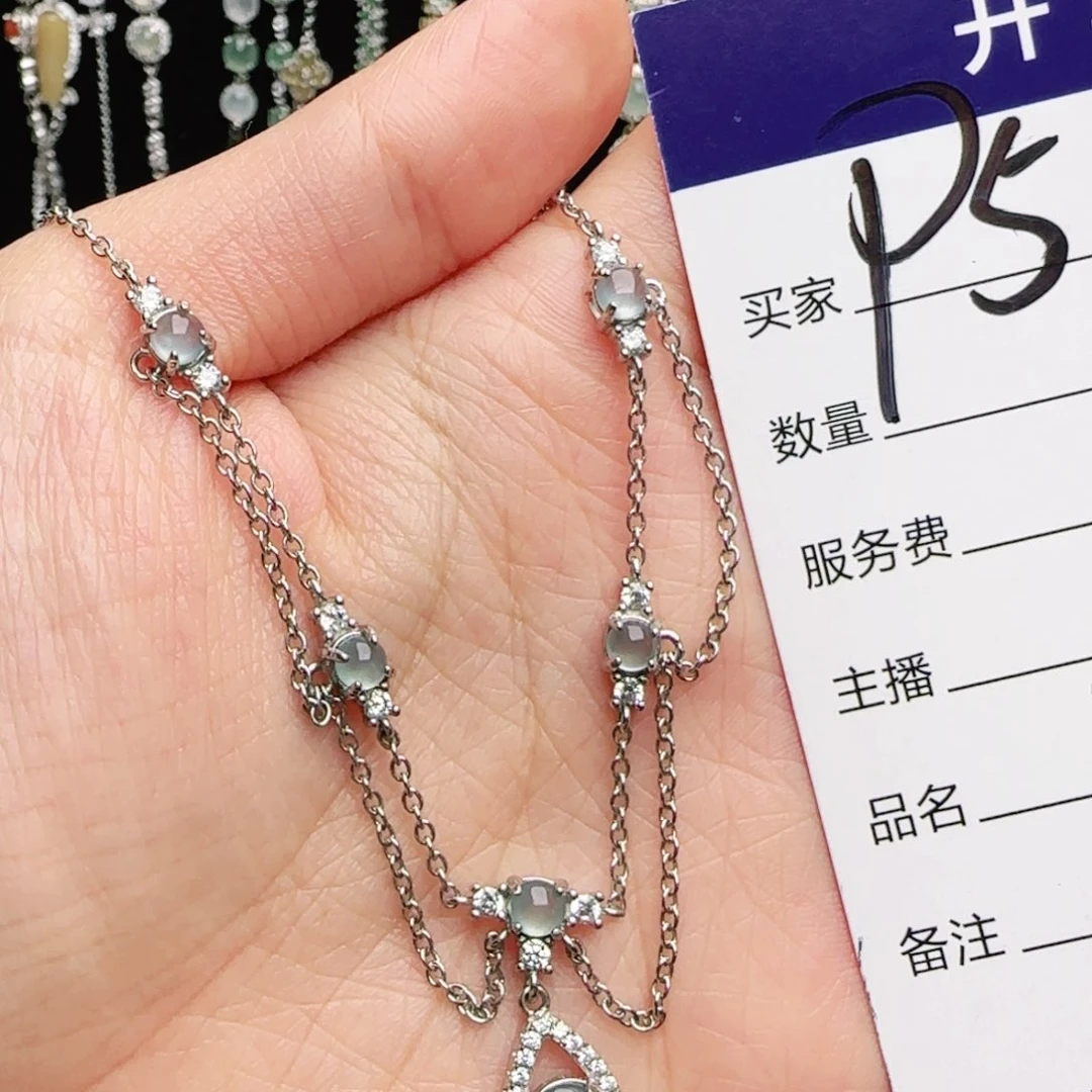 银S925镶嵌手链翡翠