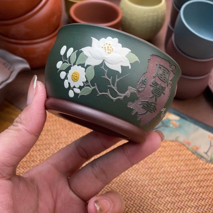 紫砂茶杯原矿紫砂主人杯