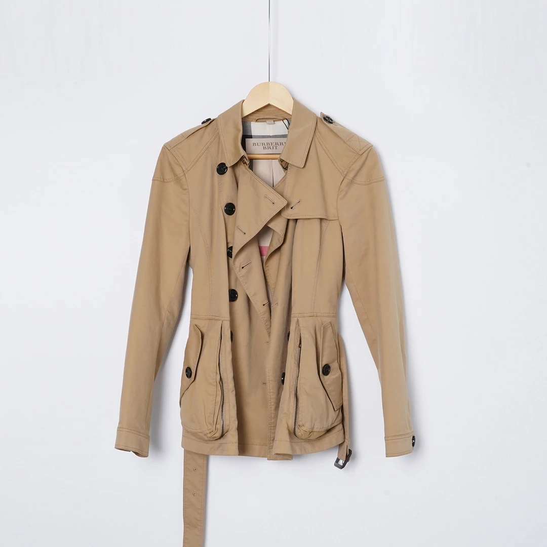 99新 BURBERRY/博柏利 绵/TH1168/风衣时尚/UK10码女装外套短款