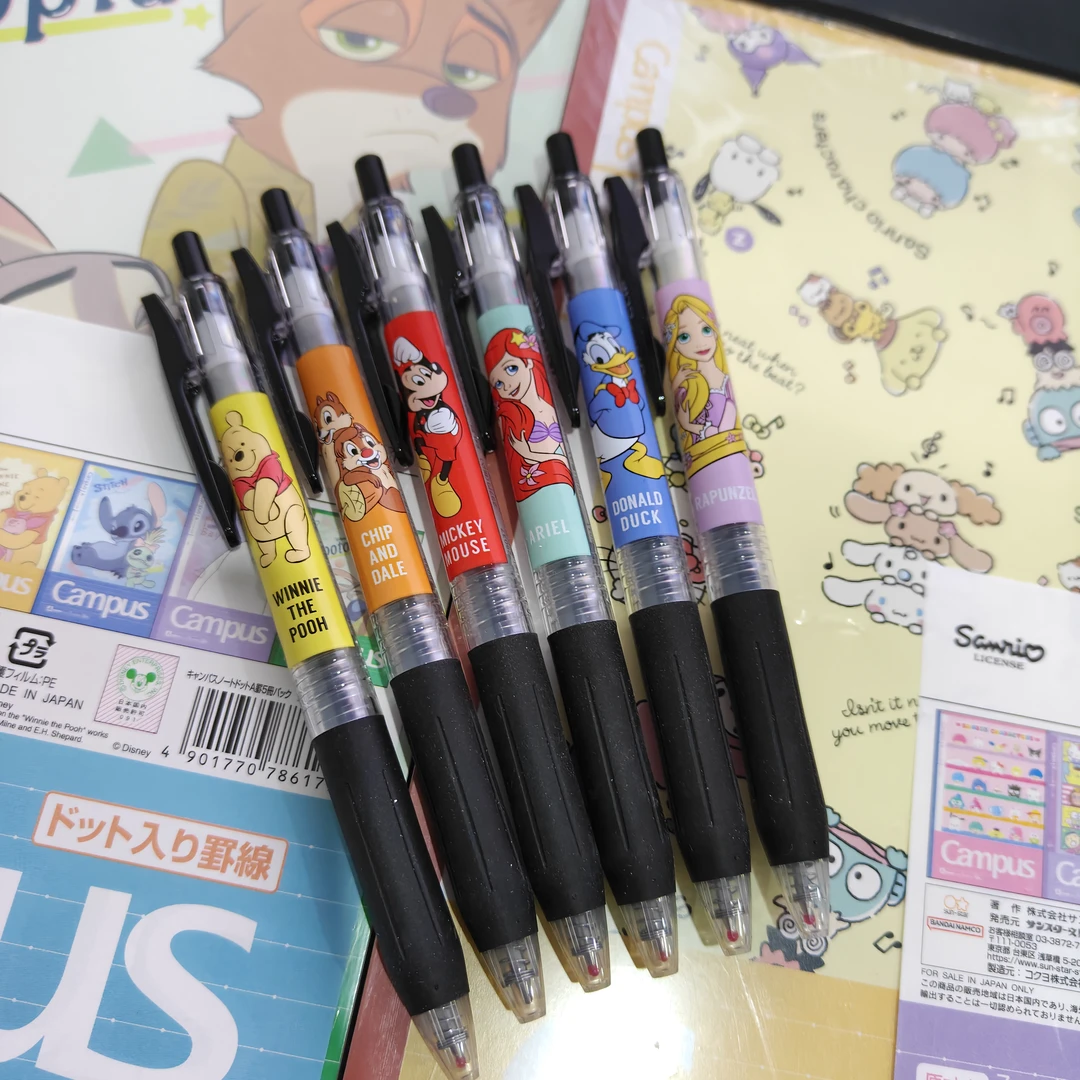 日本斑马ZEBRA东迪限定jj15黑色中性笔奇奇蒂蒂噗噗米老鼠公主