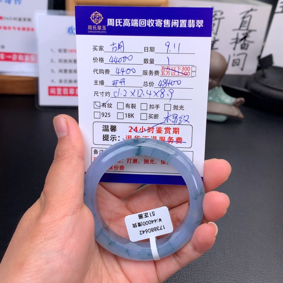胡***师未镶嵌手镯翡翠冰胶莫奈