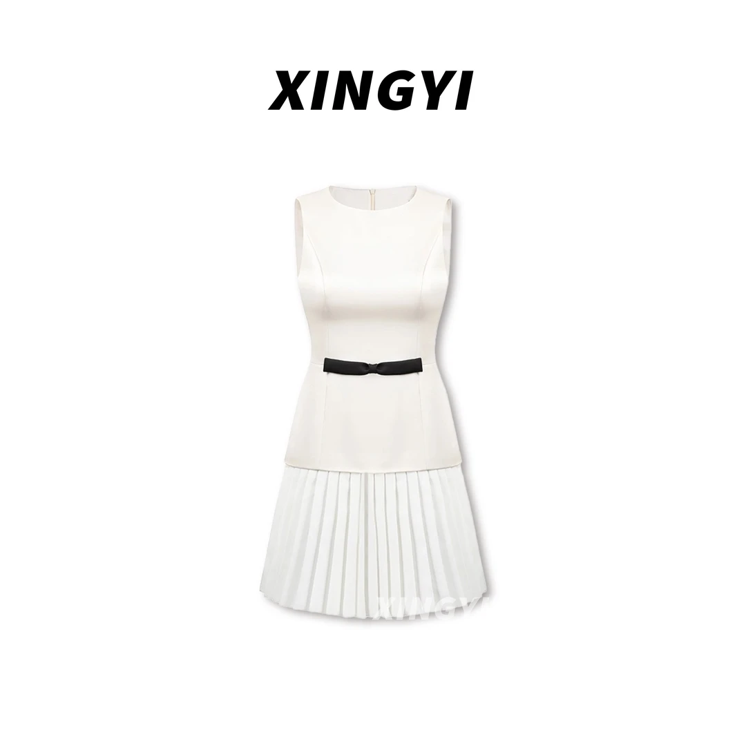 『XINGYI』简约时尚气质高腰百褶连衣裙XY9432