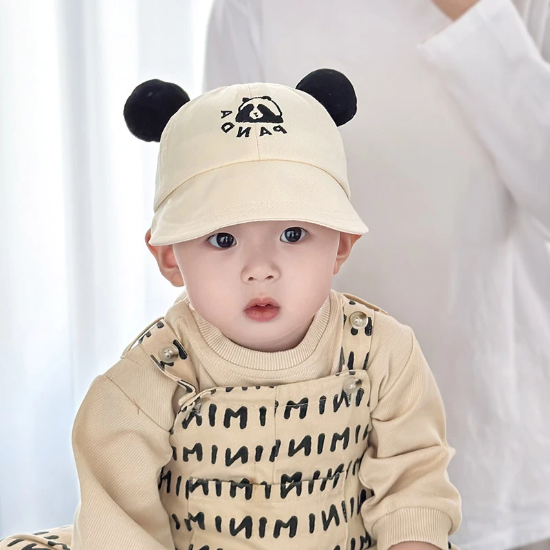 婴儿帽子春秋薄款小男孩可爱韩版太阳帽超萌透气男宝宝遮阳帽