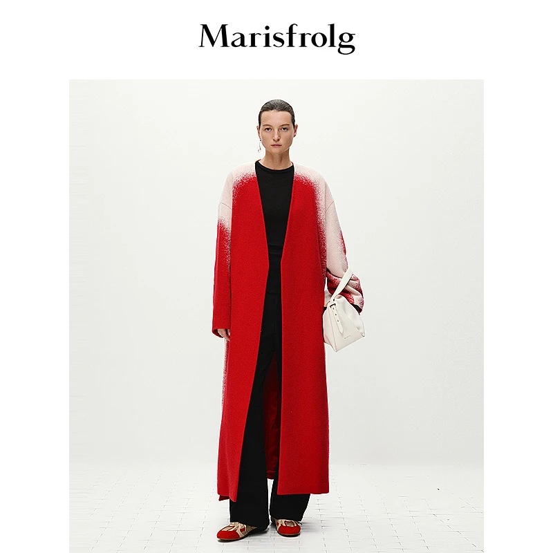 【艺术时装大衣】Marisfrolg玛丝菲尔毛呢外套A1EG4450D