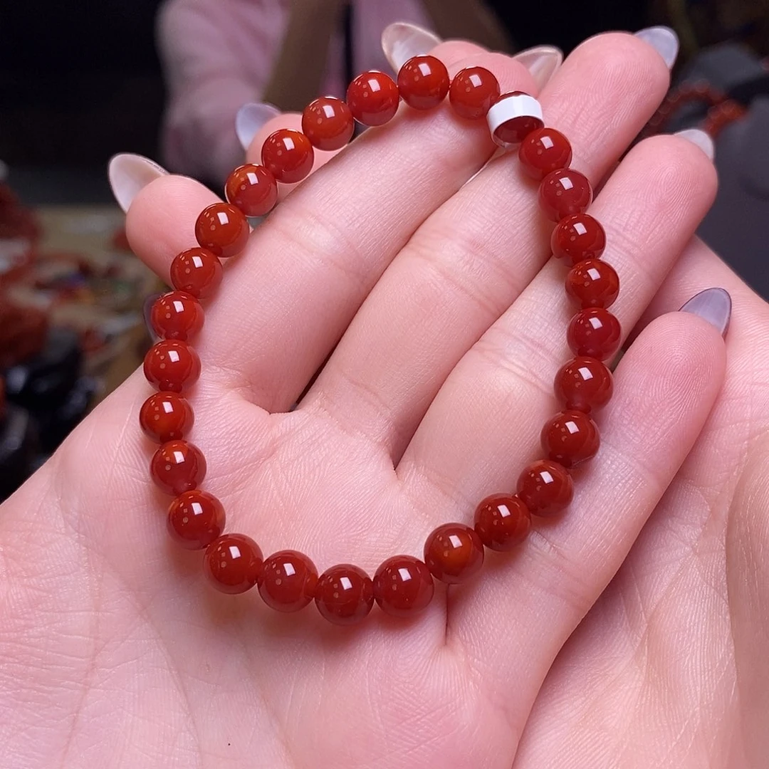南红玛瑙手串未镶嵌Y****?6.5mm