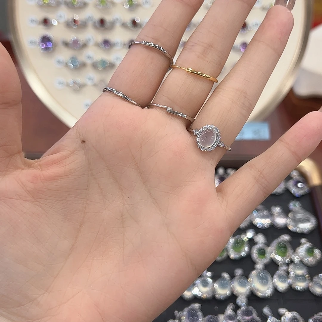 夏***花蛇纹石玉银S925镶嵌饰品