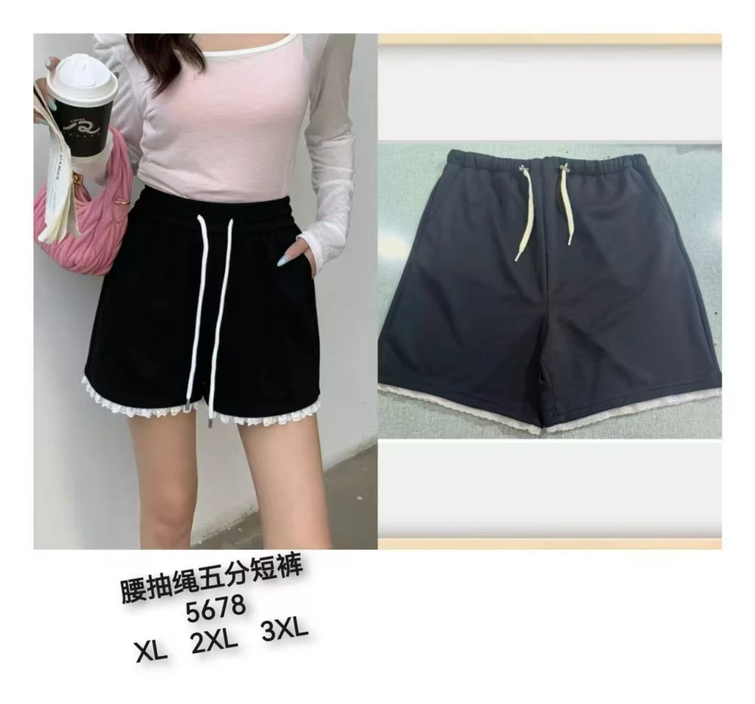 孕妇显瘦五分夏季抽绳弹力短裤百搭时尚85678