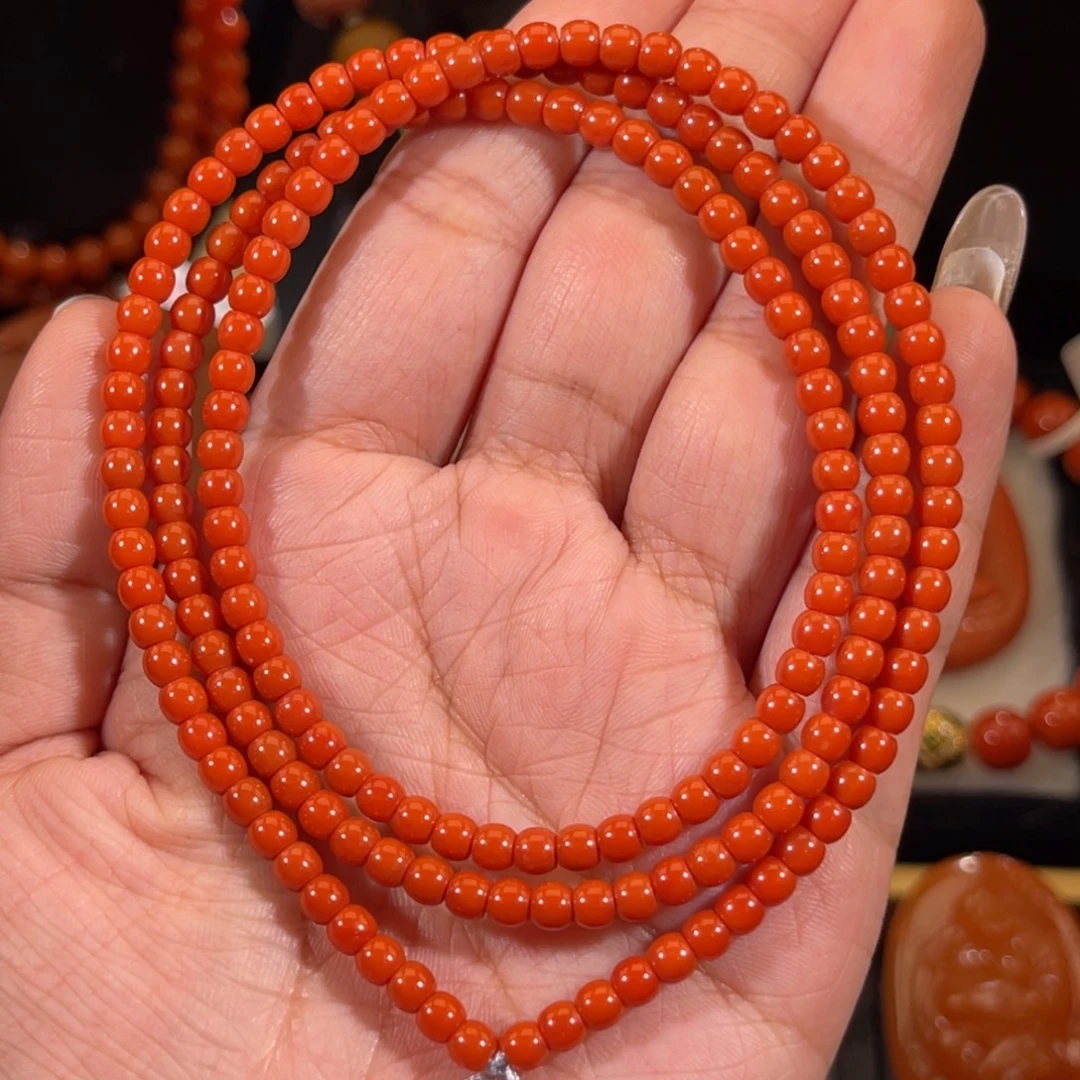 南红玛瑙未镶嵌大水沟老型多圈4mm