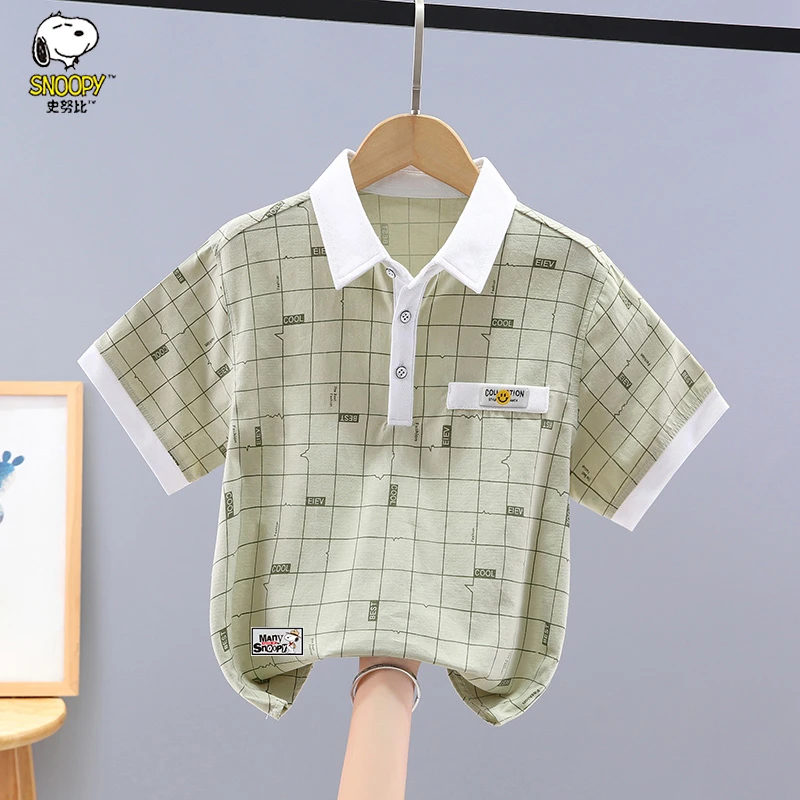 儿童装男童格子短袖T恤2025年春季新款休闲日常穿搭帅气潮流穿搭