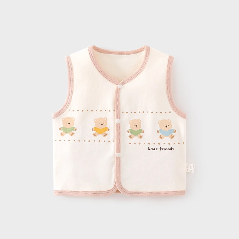 婴儿护肚背心秋冬季宝宝双层春秋儿童坎肩马夹新生儿纯棉保暖上衣