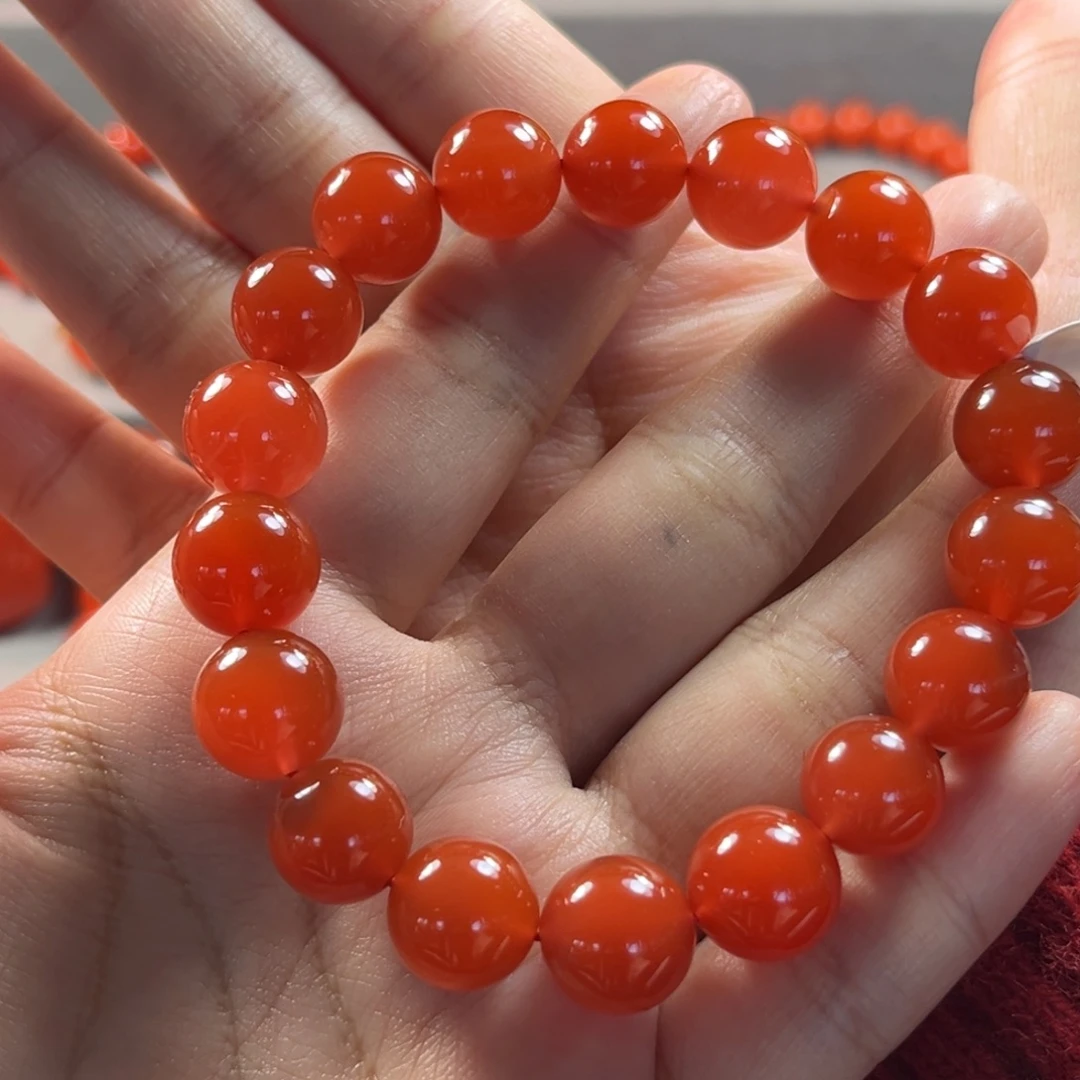 南红玛瑙未镶嵌卡11大黑洞手串