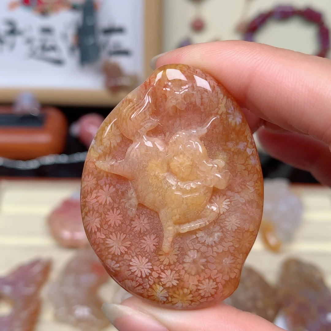 硅化玉珊瑚玉未镶嵌