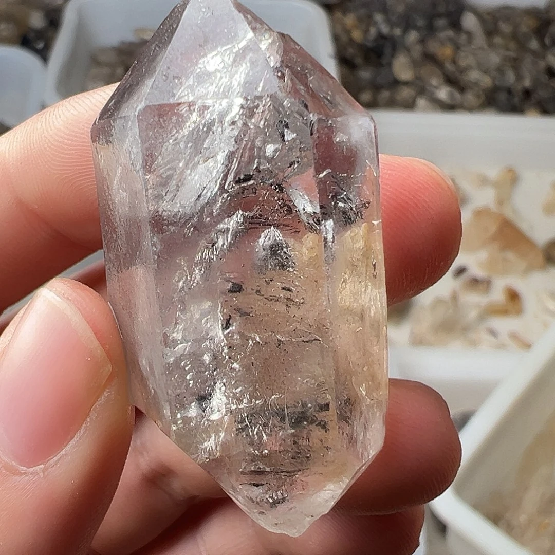 珠宝半成品水晶未镶嵌42水胆流沙