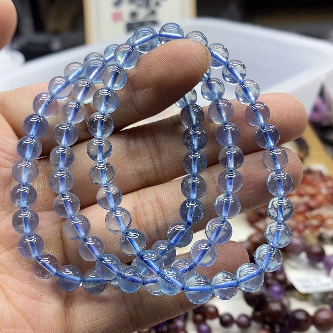 海蓝宝石手串未镶嵌多样性发货发一条