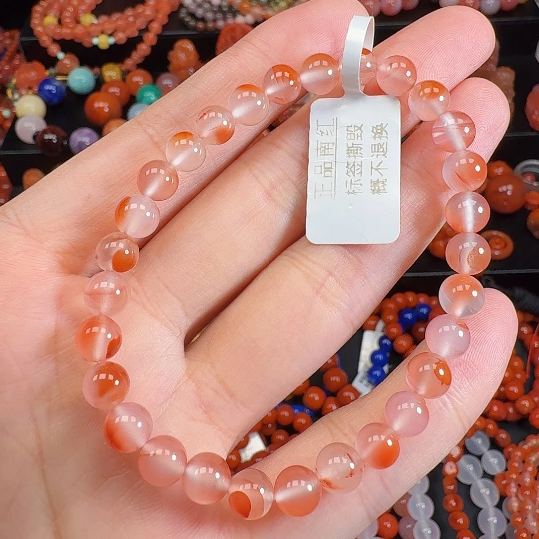 南红玛瑙未镶嵌手串6.5mm
