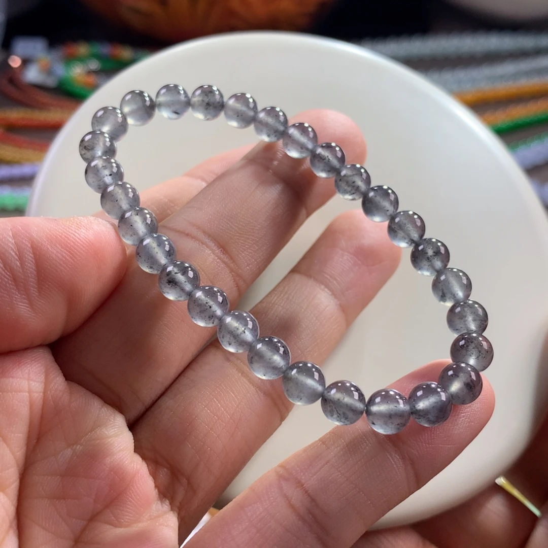 翡翠未镶嵌手链性价比毕业款玻璃种黑刚单圈卡6.1