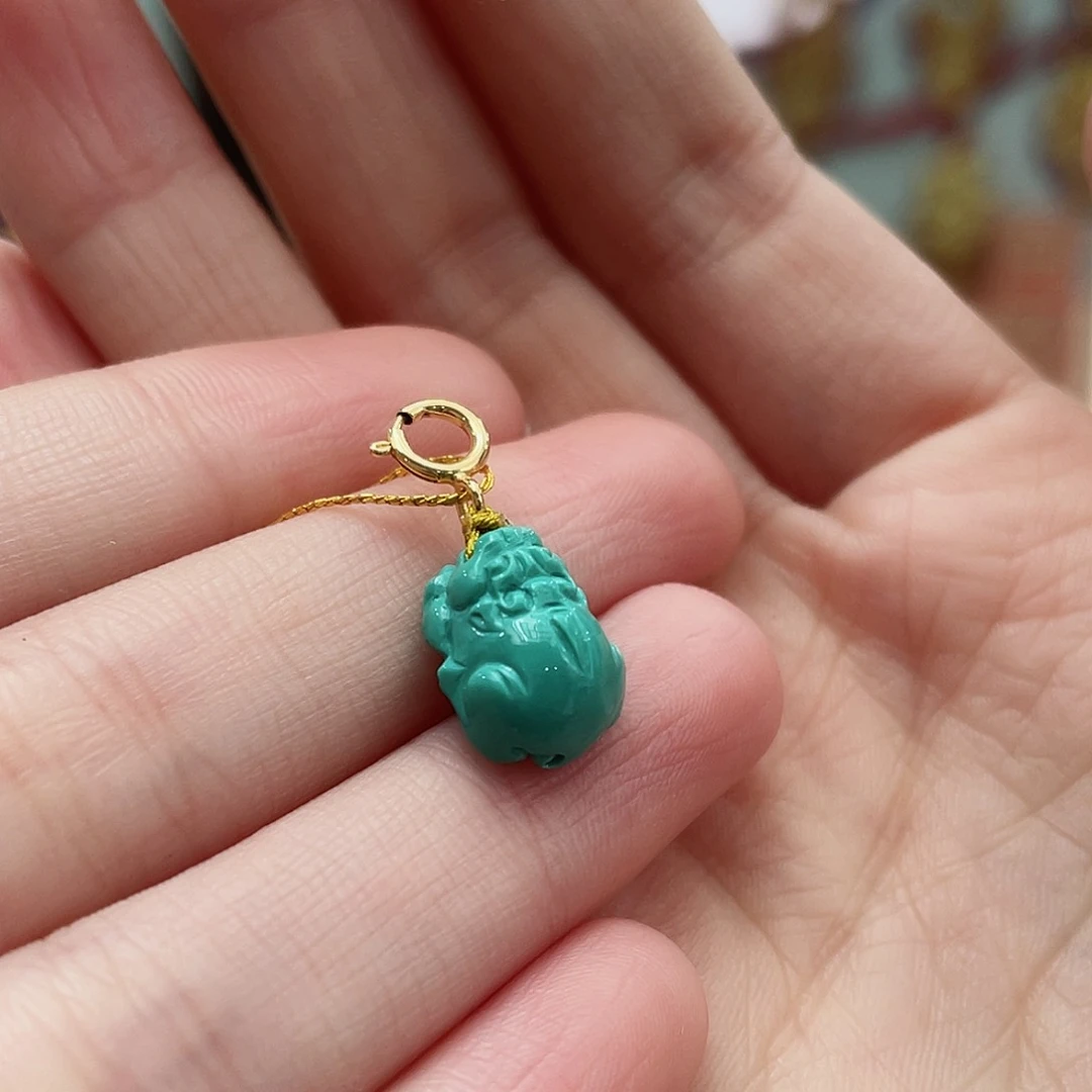 绿松石颈饰18K金镶嵌