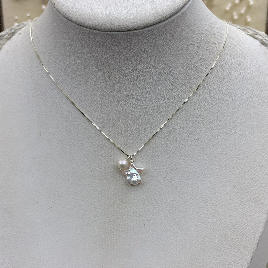 银S925镶嵌耳饰淡水珍珠