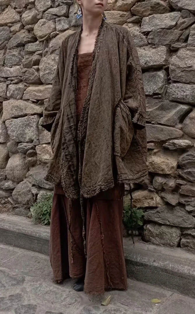 植物染诧寂风大外套