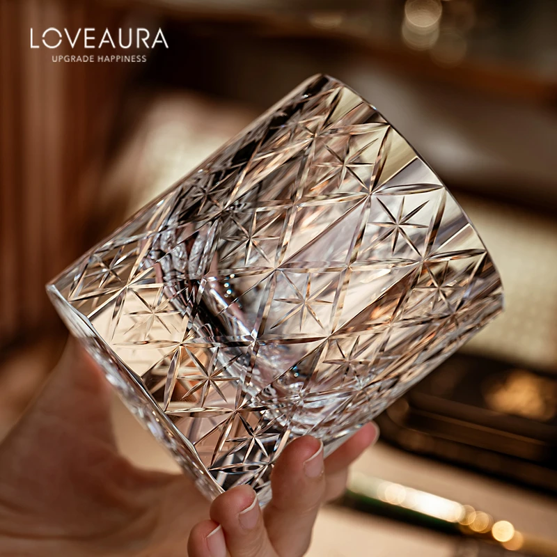 【仪式感】LoveAura洋酒杯高颜值江户切子K9水晶杯威士忌杯微醺礼物