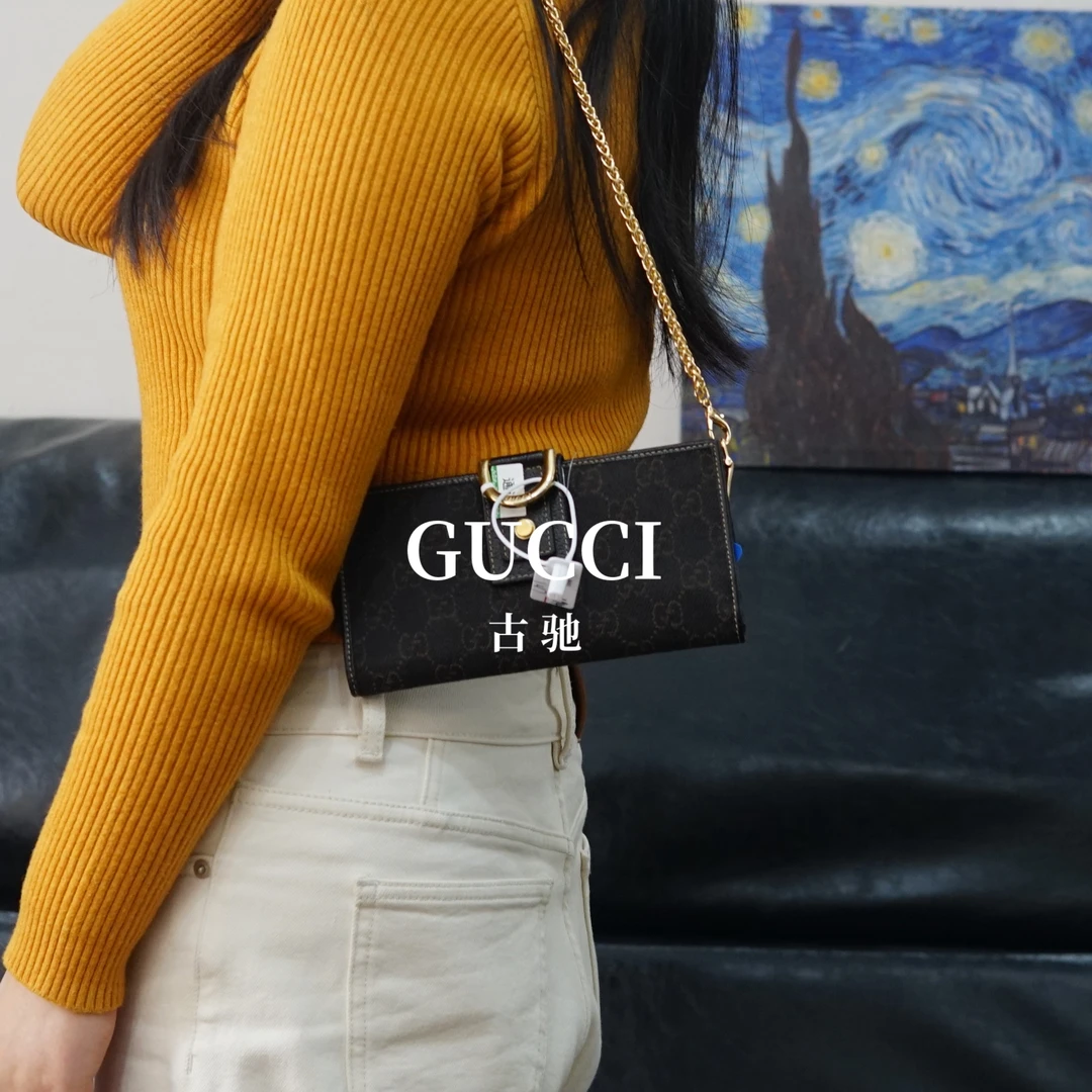 95新 GUCCI/古驰 古驰链条钱包/XG12221094/1094